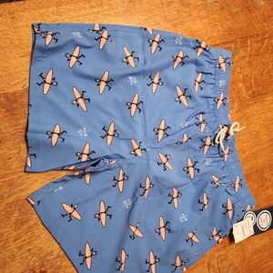 Mossimo Supply Co. Blue Swim Shorts with Surfboard Design
